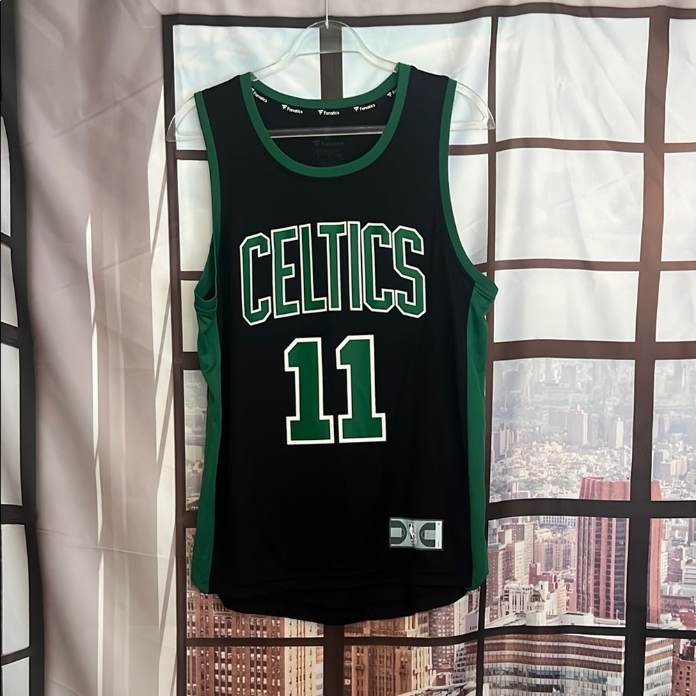 Black and Green Celtics Jersey #11 Kyrie Irving Fanatics Men’s Size Small